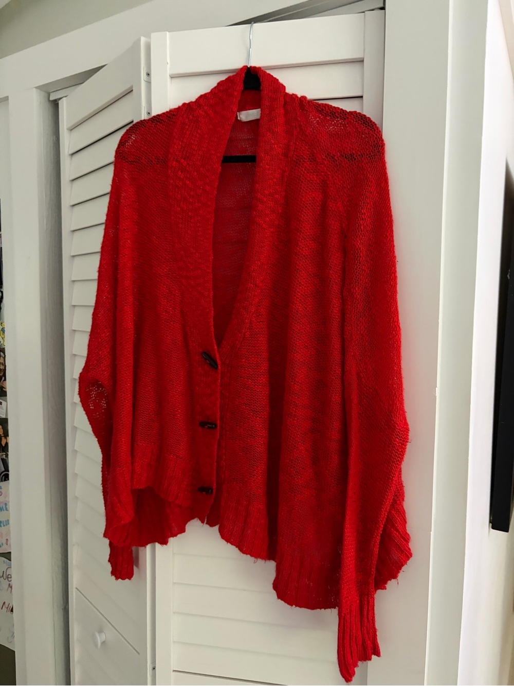LF Millau Open-Knit Button Front Womens Sweater Cardigan